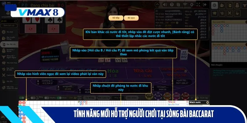 sòng bài baccarat tính năng